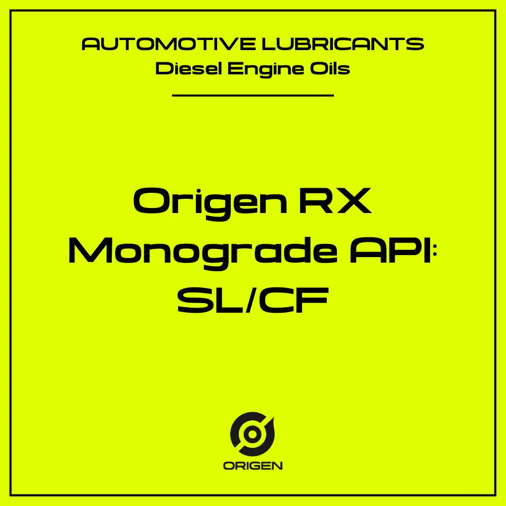 Origen RX Monograde SAE 10 API: SL/CF - 20L