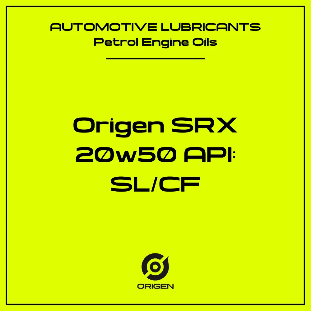 Origen SRX 20W-50 API: SL/CF - 20L